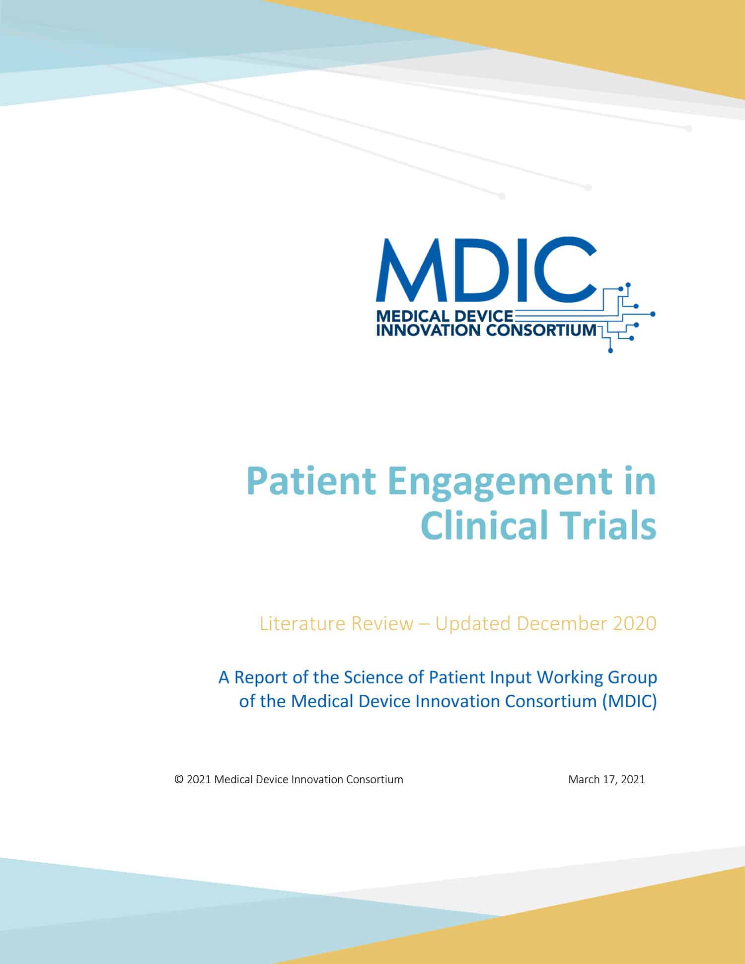 Literature Review: Patient Engagement in Clinical Trials